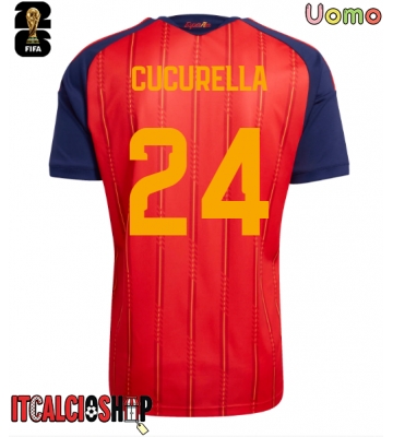 Spagna Marc Cucurella #24 Prima Maglia Mondiali 2026 Manica Corta